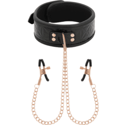 Comprar BEGME - BLACK EDITION COLLAR CON CADENAS Y PINZAS PEZONES CON FORRO DE NEOPRENO al mejor precio - Envíos Discretos