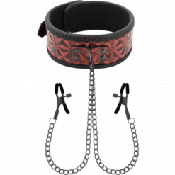 Comprar BEGME - RED EDITION COLLAR CON CADENAS Y PINZAS PEZONES CON FORRO DE NEOPRENO al mejor precio - Envíos Discretos