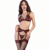 Comprar CHILIROSE - CR 4468 SET CUATRO PIEZAS ROJO & NEGRO S/M al mejor precio - Envíos Discretos