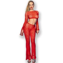 Comprar CHILIROSE - CR 4648 TOP & PANTALON ROJO S/L al mejor precio - Envíos Discretos