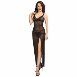 Comprar CHILIROSE - CR 4723 BABYDOLL LARGO & TANGA NEGRO XL al mejor precio - Envíos Discretos