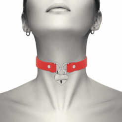 Comprar COQUETTE CHIC DESIRE - COLLAR CUERO VEGANO ROJO ACCESORIO CORAZÓN CON LLAVE al mejor precio - Envíos Discretos