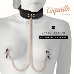 Comprar COQUETTE CHIC DESIRE - FANTASY COLLAR CON PINZAS PEZONES CON FORRO DE NEOPRENO al mejor precio - Envíos Discretos