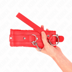 Comprar KINK - COLLAR CON CORREA 65 CM CON RESTRICCIONES ROJO AJUSTABLE 36-42 CM X 5.5 CM al mejor precio - Envíos Discretos
