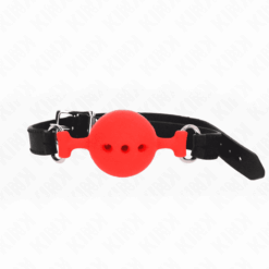 Comprar KINK - MORDAZA 55 x 2 CM DE BOLA 4.5 CM DE SILICONA COMPLETA TALLA M ROJO AJUSTABLE 35-51 CM al mejor precio - Envíos Discretos