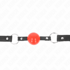 Comprar KINK - MORDAZA DE BOLA 4 CM CON CANDADO BOLA ROJA CORREA NEGRA 60 x 2 CM al mejor precio - Envíos Discretos