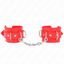 Comprar KINK - MUÑEQUERAS CON 3 ANILLAS EN D AJUSTABLE ROJO 17.5-25 CM X 6 CM al mejor precio - Envíos Discretos