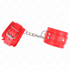 Comprar KINK - MUÑEQUERAS CON 3 ANILLAS EN D AJUSTABLE ROJO 17.5-25 CM X 6 CM al mejor precio - Envíos Discretos