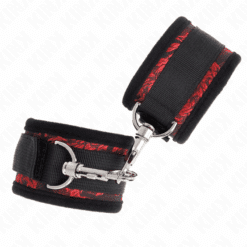 Comprar KINK - MUÑEQUERAS DISEÑO ESCÁNDALO ROJO-NEGRO al mejor precio - Envíos Discretos