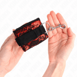 Comprar KINK - MUÑEQUERAS DISEÑO ESCÁNDALO ROJO-NEGRO al mejor precio - Envíos Discretos