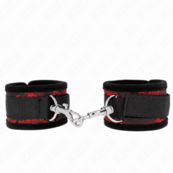 Comprar KINK - MUÑEQUERAS DISEÑO ESCÁNDALO ROJO-NEGRO al mejor precio - Envíos Discretos