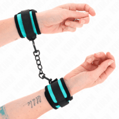 Comprar KINK - MUÑEQUERAS NEGRO-AZUL AJUSTABLE 18-32 CM X 5 CM al mejor precio - Envíos Discretos
