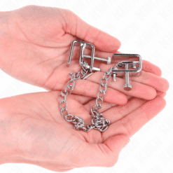 Comprar KINK - PINZAS PARA PEZONES COMPRESORA TORNILLO DE BANCO CON CADENA 30 CM al mejor precio - Envíos Discretos