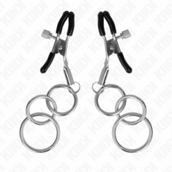 Comprar KINK - PINZAS PARA PEZONES CON 3 AROS 6 CM al mejor precio - Envíos Discretos