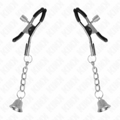 Comprar KINK - PINZAS PARA PEZONES CON COLGANTE DE CAMPANA PLATEADO 6 CM al mejor precio - Envíos Discretos