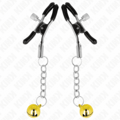 Comprar KINK - PINZAS PARA PEZONES CON COLGANTE DE CASCABEL DORADO 6 CM al mejor precio - Envíos Discretos