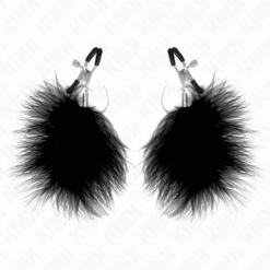 Comprar KINK - PINZAS PARA PEZONES CON PLUMA NEGRO 7 CM al mejor precio - Envíos Discretos