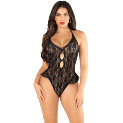 Comprar LEG AVENUE - BODY CON LAZOS Y VOLANTES NEGRO TALLA ÚNICA al mejor precio - Envíos Discretos
