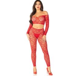Comprar LEG AVENUE - CROP TOP + MEDIAS ROJO TALLA ÚNICA al mejor precio - Envíos Discretos