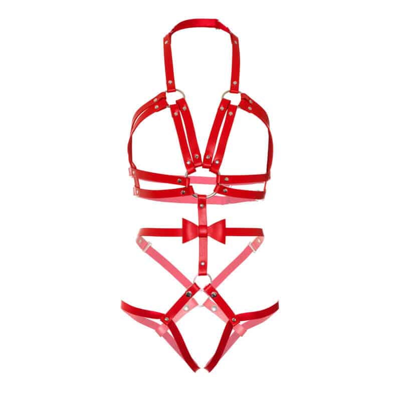 LEG AVENUE - KINK TEDDY ARNÉS CON TACHUELAS TALLA S - ROJO - piKanteo | Despierta tu lado más piKante Comprar LEG AVENUE - KINK TEDDY ARNÉS CON TACHUELAS TALLA S - ROJO al mejor precio - Envíos Discretos