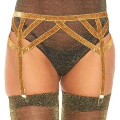 Comprar LEG AVENUE - LIGUERO LUREX DORADO TALLA ÚNICA al mejor precio - Envíos Discretos