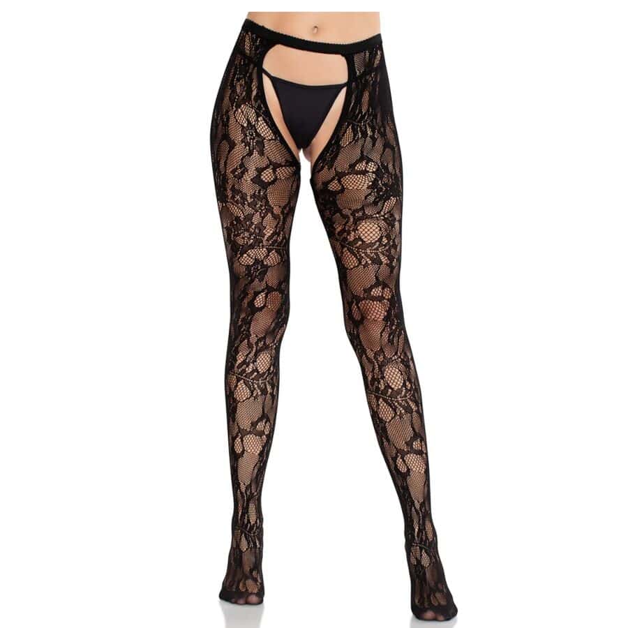 LEG AVENUE - MEDIAS DE ENCAJE DE ROSAS CON PARTE TRASERA ABIERTA NEGRO - piKanteo | Despierta tu lado más piKante Comprar LEG AVENUE - MEDIAS DE ENCAJE DE ROSAS CON PARTE TRASERA ABIERTA NEGRO al mejor precio - Envíos Discretos