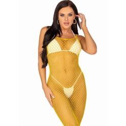 Comprar LEG AVENUE - VESTIDO DE REJILLA LARGO AMARILLO TALLA ÚNICA al mejor precio - Envíos Discretos