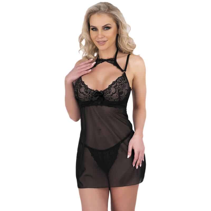 LIVCO CORSETTI FASHION - BINELLA SET BABYDOLL + TANGA NEGRO L/XL - piKanteo | Despierta tu lado más piKante Comprar LIVCO CORSETTI FASHION - BINELLA SET BABYDOLL + TANGA NEGRO L/XL al mejor precio - Envíos Discretos