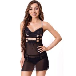Comprar LIVCO CORSETTI FASHION - MAIA 20247 BABYDOLL + TANGA NEGRO L/XL al mejor precio - Envíos Discretos