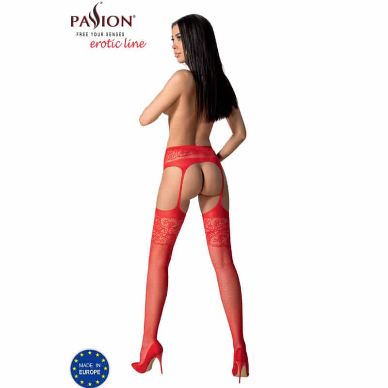 PASSION - S029 MEDIAS CON LIGUERO ROJO TALLA ÚNICA - piKanteo | Despierta tu lado más piKante Comprar PASSION - S029 MEDIAS CON LIGUERO ROJO TALLA ÚNICA al mejor precio - Envíos Discretos