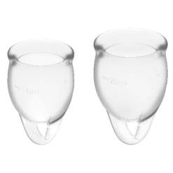 Comprar SATISFYER - FEEL CONFIDENT KIT COPA MENSTRUAL TRANSPARENTE 15 + 20 ML al mejor precio - Envíos Discretos