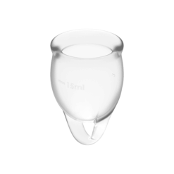 Comprar SATISFYER - FEEL CONFIDENT KIT COPA MENSTRUAL TRANSPARENTE 15 + 20 ML al mejor precio - Envíos Discretos