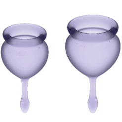 Comprar SATISFYER - FEEL GOOD KIT COPA MENSTRUAL LILA 15 + 20 ML al mejor precio - Envíos Discretos