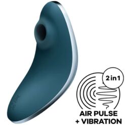 Comprar SATISFYER - VULVA LOVER 1 ESTIMULADOR Y VIBRADOR AZUL al mejor precio - Envíos Discretos