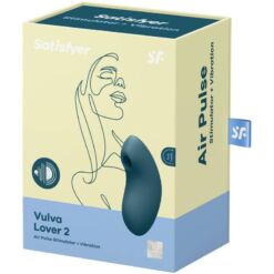 Comprar SATISFYER - VULVA LOVER 2 ESTIMULADOR Y VIBRADOR AZUL al mejor precio - Envíos Discretos
