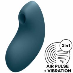 Comprar SATISFYER - VULVA LOVER 2 ESTIMULADOR Y VIBRADOR AZUL al mejor precio - Envíos Discretos