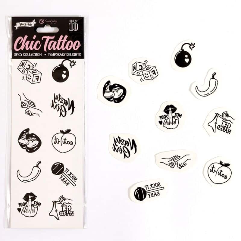SECRET PLAY - SET DE 10 TATTOOS TEMPORALES SPICY COLLECTION - piKanteo | Despierta tu lado más piKante Comprar SECRET PLAY - SET DE 10 TATTOOS TEMPORALES SPICY COLLECTION al mejor precio - Envíos Discretos