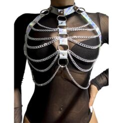 Comprar SUBBLIME - 953737 ARNÉS DE PECHO CON ANILLOS Y CADENAS PLATA TALLA ÚNICA al mejor precio - Envíos Discretos