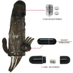 Comprar BAILE - BRAVE MAN FUNDA PENE ANAL Y CLITORIS VIBRADOR 16.5 CM NEGRO al mejor precio - Envíos Discretos