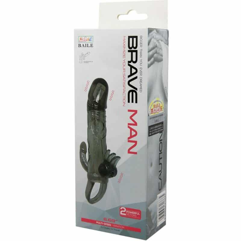 BAILE - BRAVE MAN FUNDA PENE ANAL Y CLITORIS VIBRADOR 16.5 CM NEGRO - piKanteo | Despierta tu lado más piKante Comprar BAILE - BRAVE MAN FUNDA PENE ANAL Y CLITORIS VIBRADOR 16.5 CM NEGRO al mejor precio - Envíos Discretos