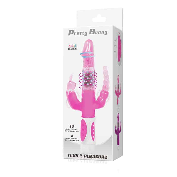 BAILE - PRETTY BUNNY TRIPLE VIBRADOR ROTADOR - piKanteo | Despierta tu lado más piKante Comprar BAILE - PRETTY BUNNY TRIPLE VIBRADOR ROTADOR al mejor precio - Envíos Discretos