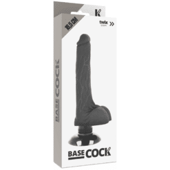 Comprar BASECOCK - VIBRADOR REALÍSTICO 2-1 NEGRO 18.5 CM -O- 4 CM al mejor precio - Envíos Discretos