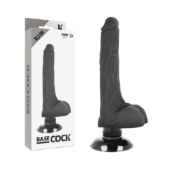 Comprar BASECOCK - VIBRADOR REALÍSTICO 2-1 NEGRO 18.5 CM -O- 4 CM al mejor precio - Envíos Discretos
