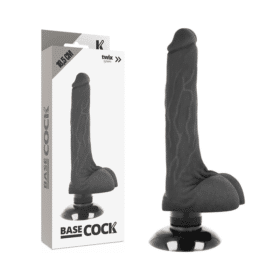 Comprar BASECOCK - VIBRADOR REALÍSTICO 2-1 NEGRO 18.5 CM -O- 4 CM al mejor precio - Envíos Discretos