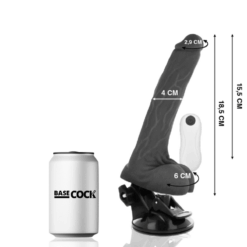 Comprar BASECOCK - VIBRADOR REALÍSTICO ARTICULABLE CONTROL REMOTO NEGRO 18.5 CM -O- 4 CM al mejor precio - Envíos Discretos