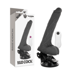Comprar BASECOCK - VIBRADOR REALÍSTICO ARTICULABLE CONTROL REMOTO NEGRO 18.5 CM -O- 4 CM al mejor precio - Envíos Discretos