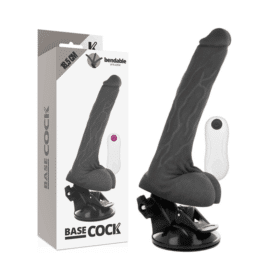 Comprar BASECOCK - VIBRADOR REALÍSTICO ARTICULABLE CONTROL REMOTO NEGRO 18.5 CM -O- 4 CM al mejor precio - Envíos Discretos