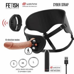 Comprar FETISH SUBMISSIVE CYBER STRAP - ARNÉS CON DILDO Y BALA CONTROL REMOTO TECNOLOGÍA WATCHME L al mejor precio - Envíos Discretos