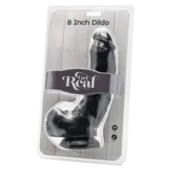 Comprar GET REAL - DILDO 20,5 CM CON TESTÍCULOS NEGRO al mejor precio - Envíos Discretos