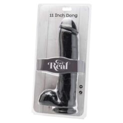 Comprar GET REAL - DILDO 28 CM CON TESTÍCULOS NEGRO al mejor precio - Envíos Discretos